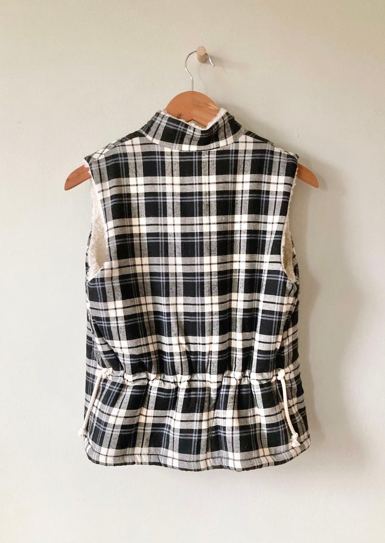 Reversible Sherpa Vest, Plaid Back