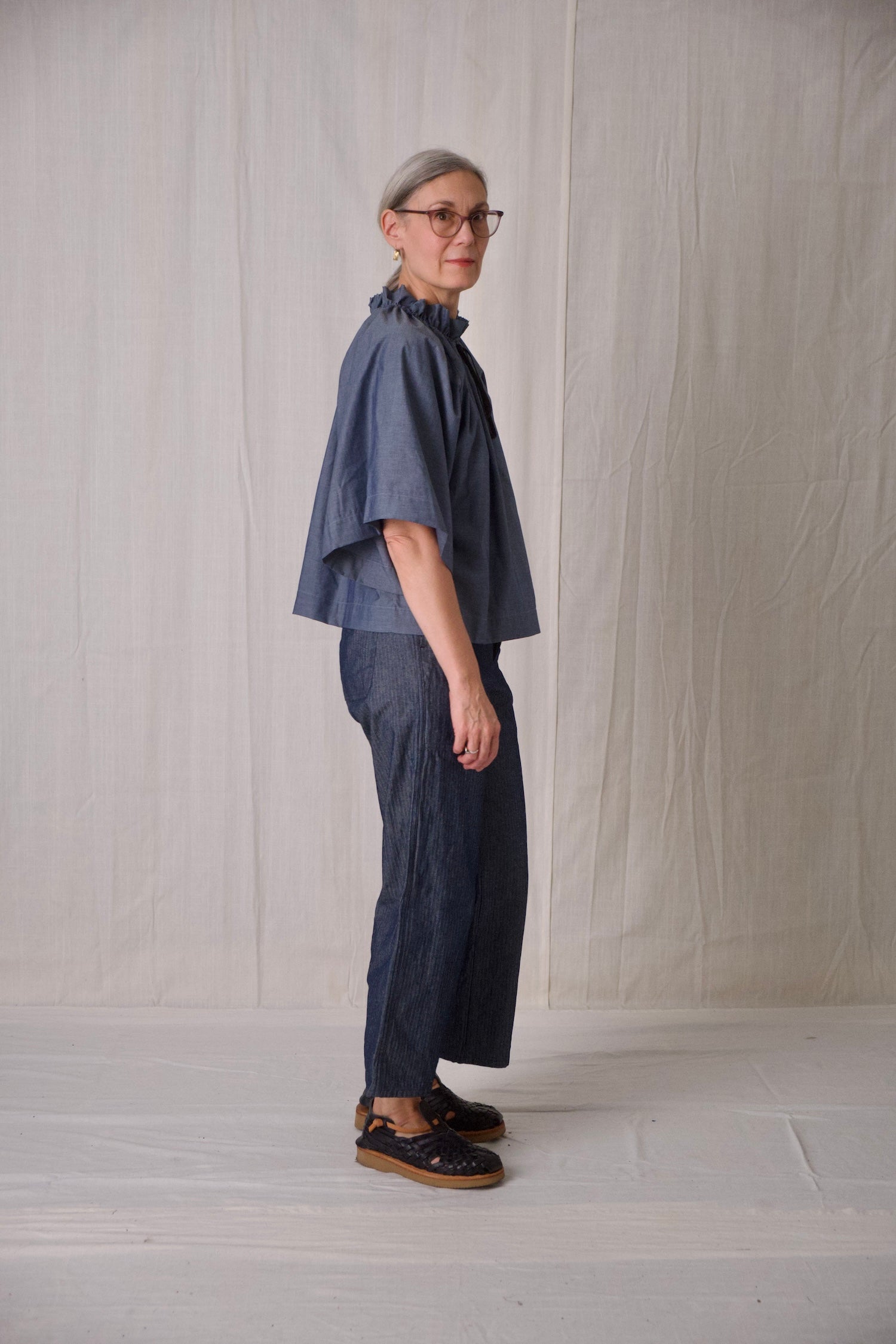 chambray bard blouse