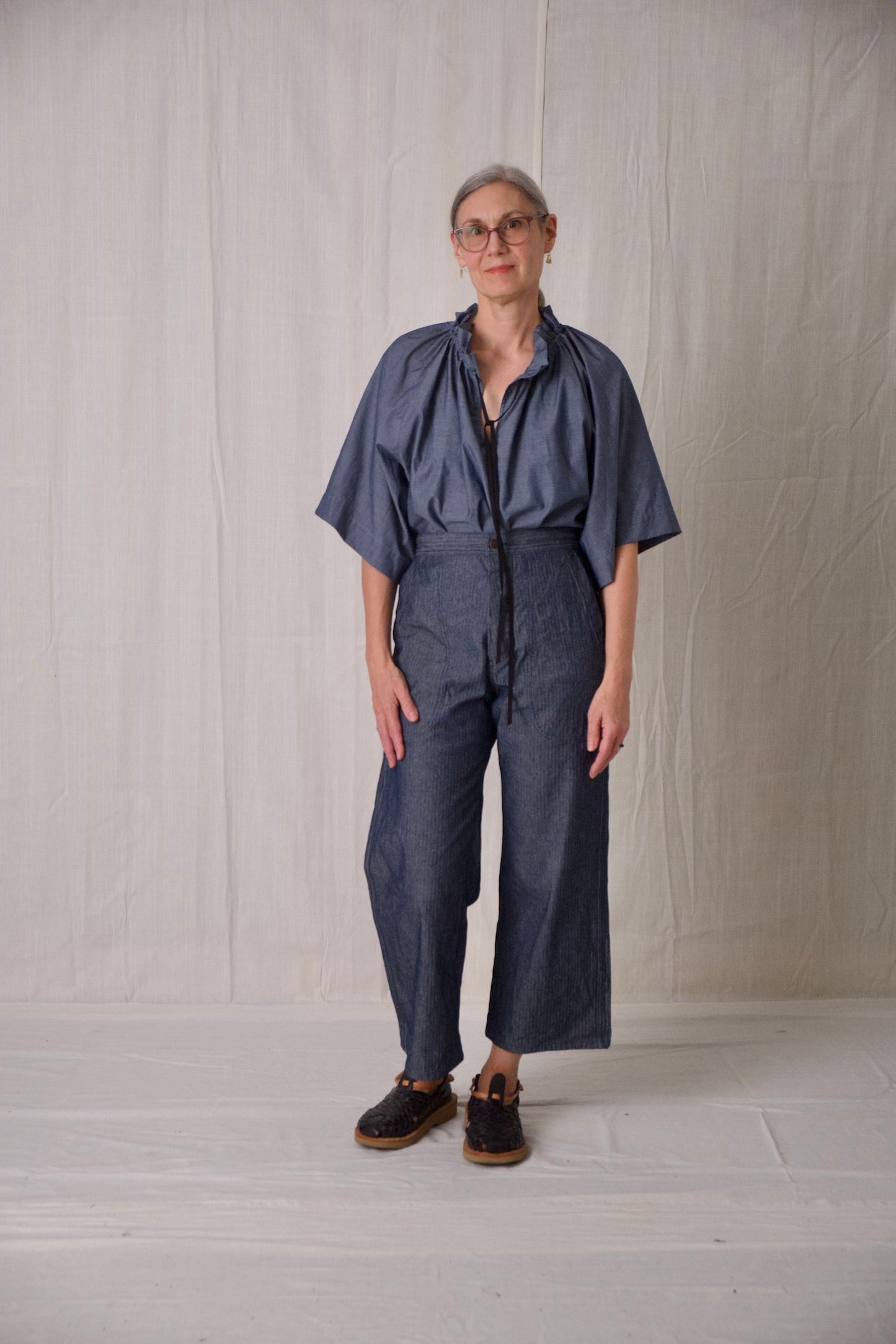 chambray bard blouse