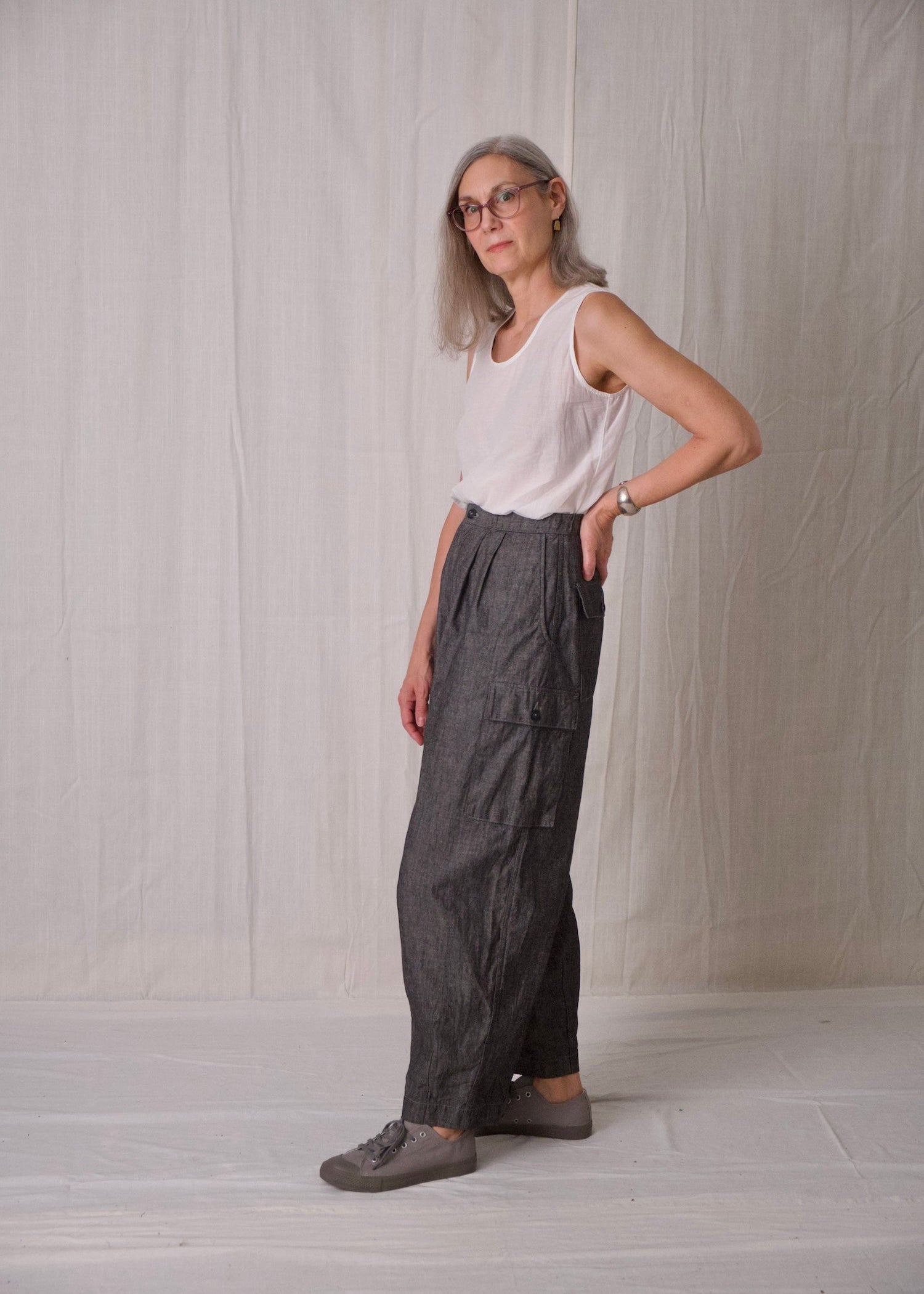 black chambray field cargo