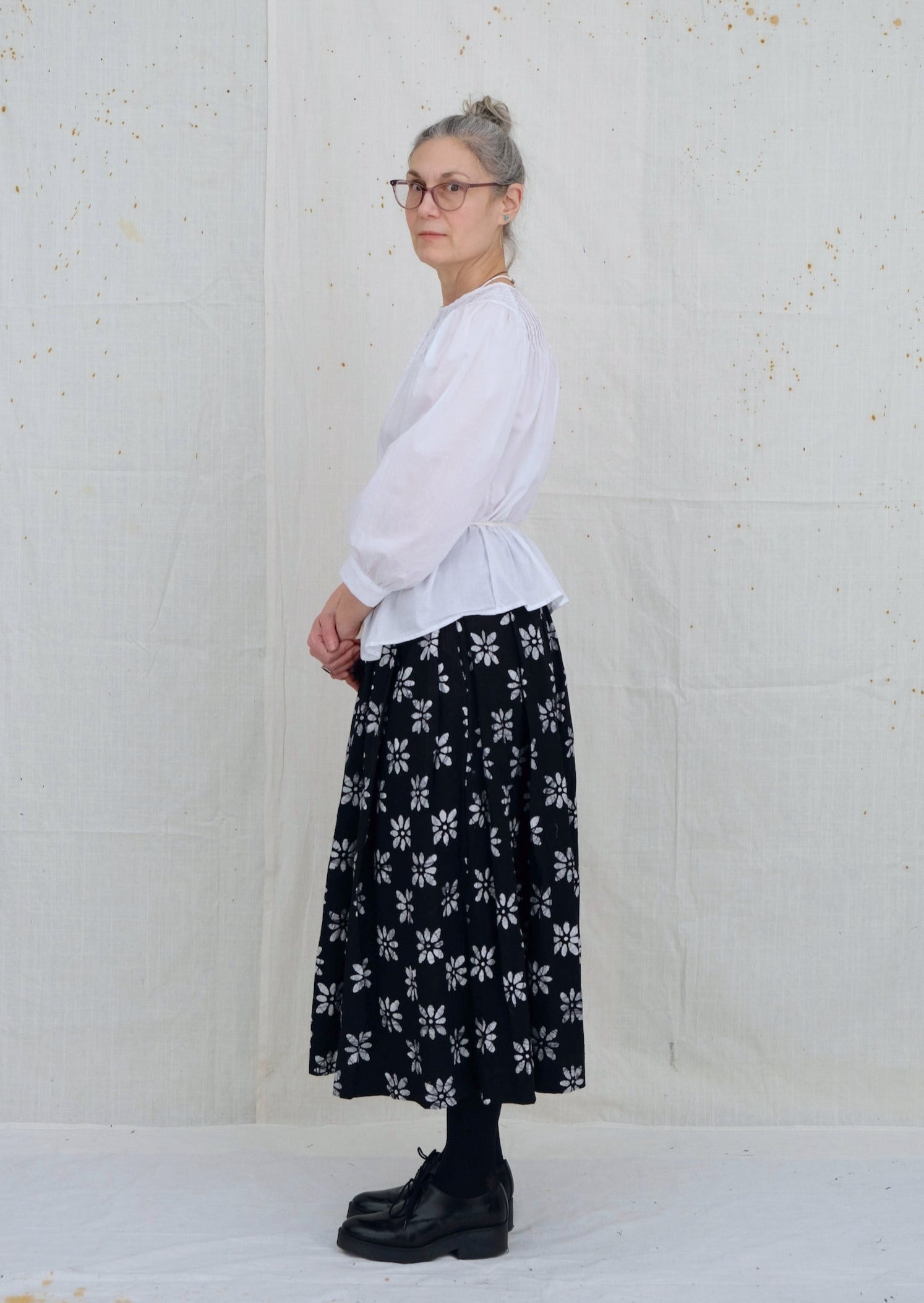 White Pintuck Blouse Side