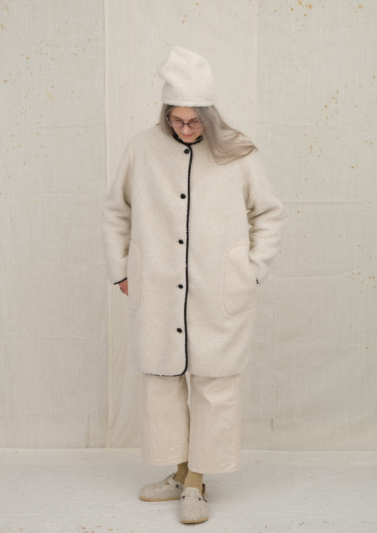 Liner Coat Cream Sherpa, buttoned
