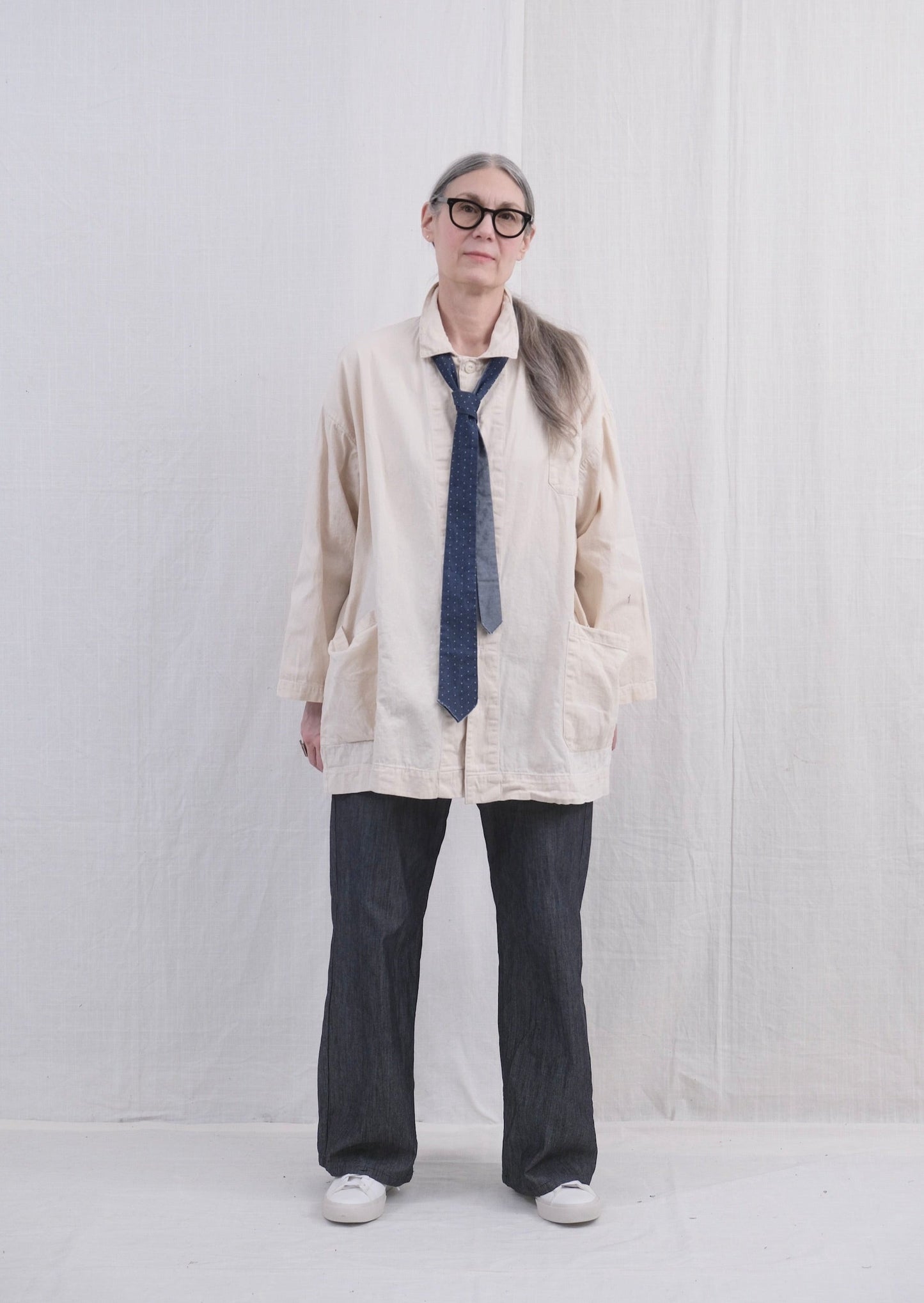 Big Mac Natural Twill with denim dot tie