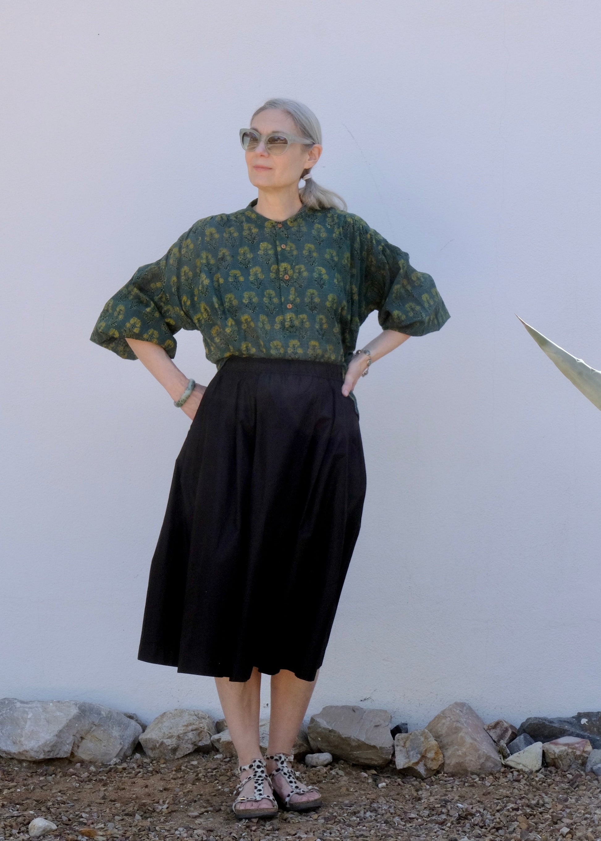black belle skirt with forest flower peasant blouse