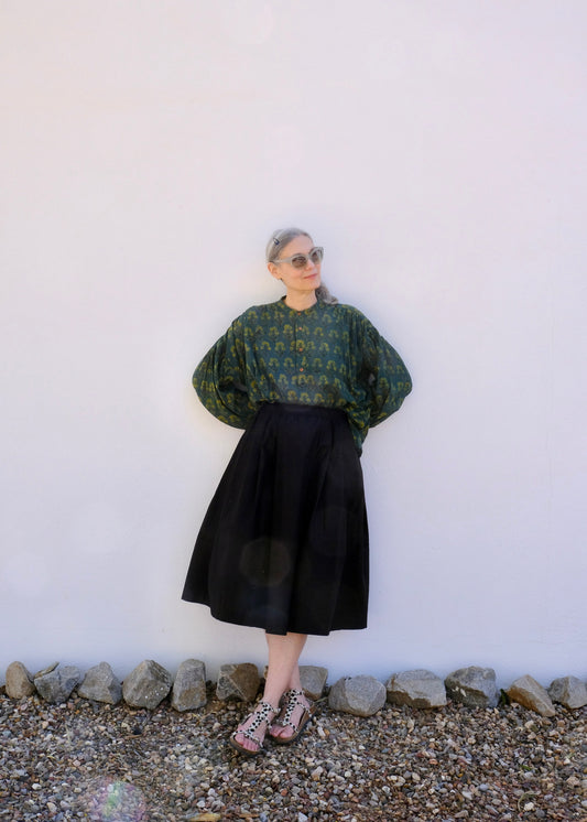 black belle skirt with forest flower peasant blouse