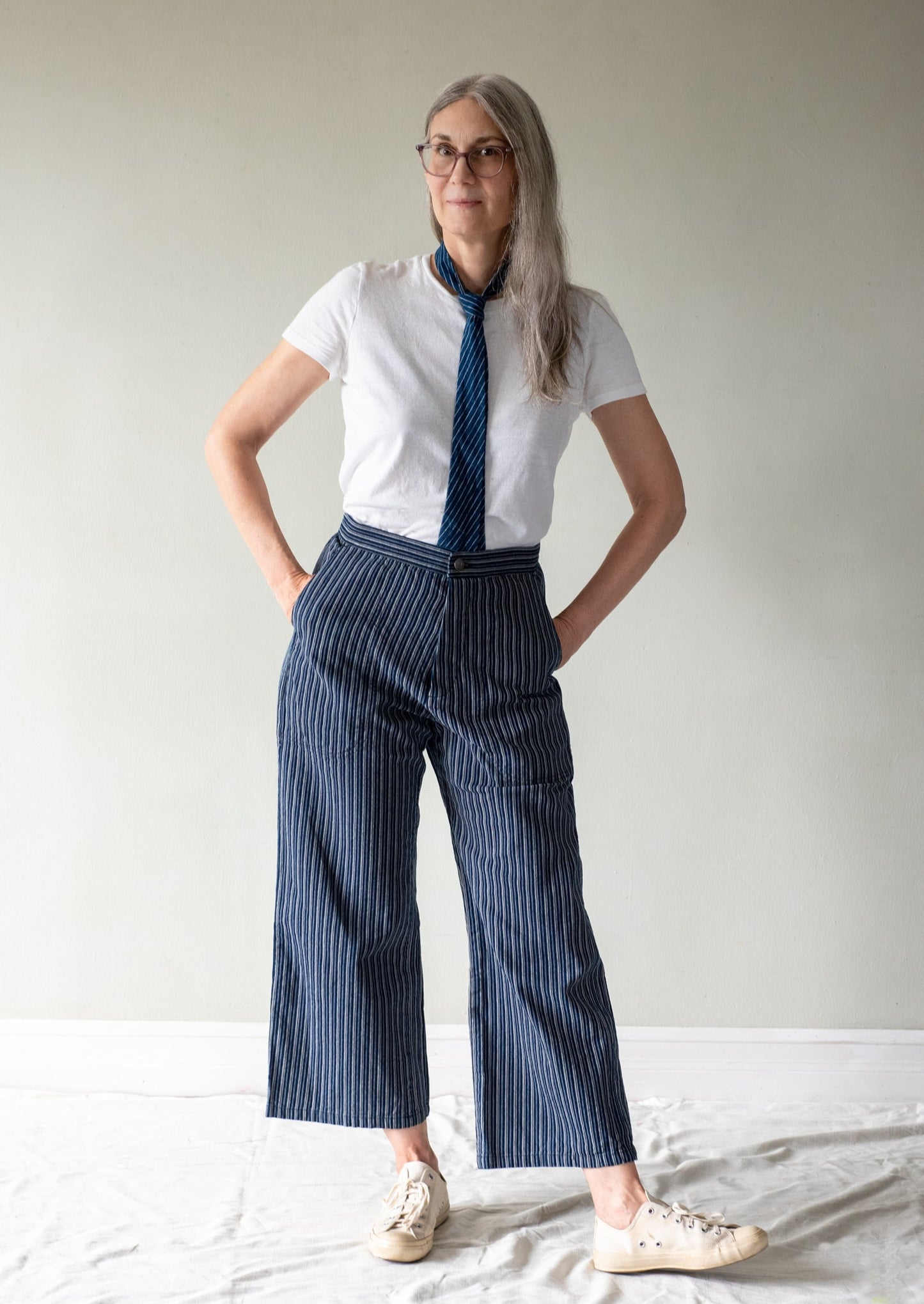 INDIGO UNION STRIPE SAILOR PANT