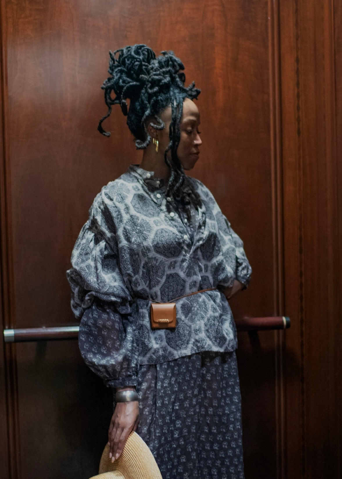 earth medallion peasant blouse