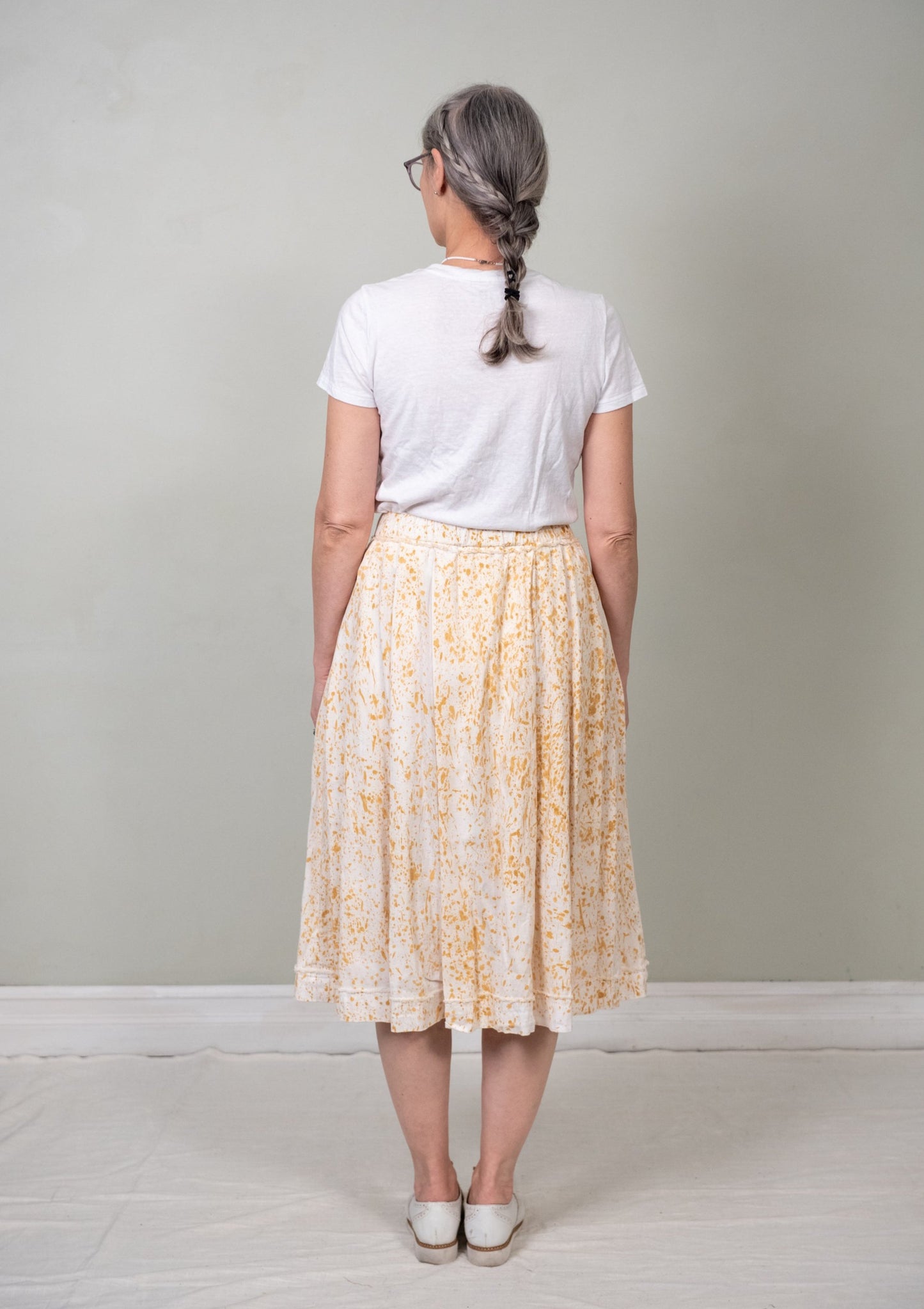 paint splattered belle skirt back view