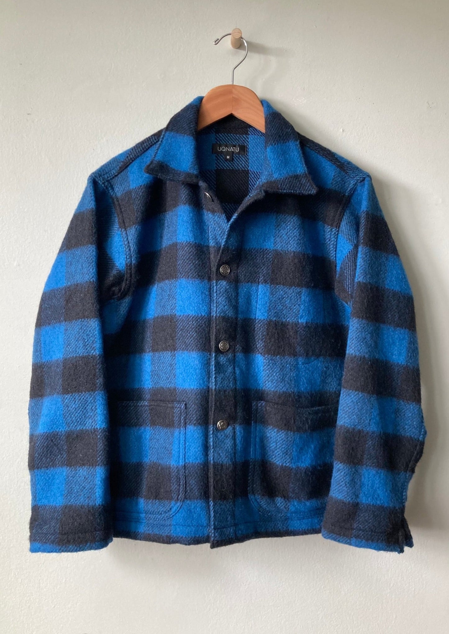 buffalo plaid jacket on hanger