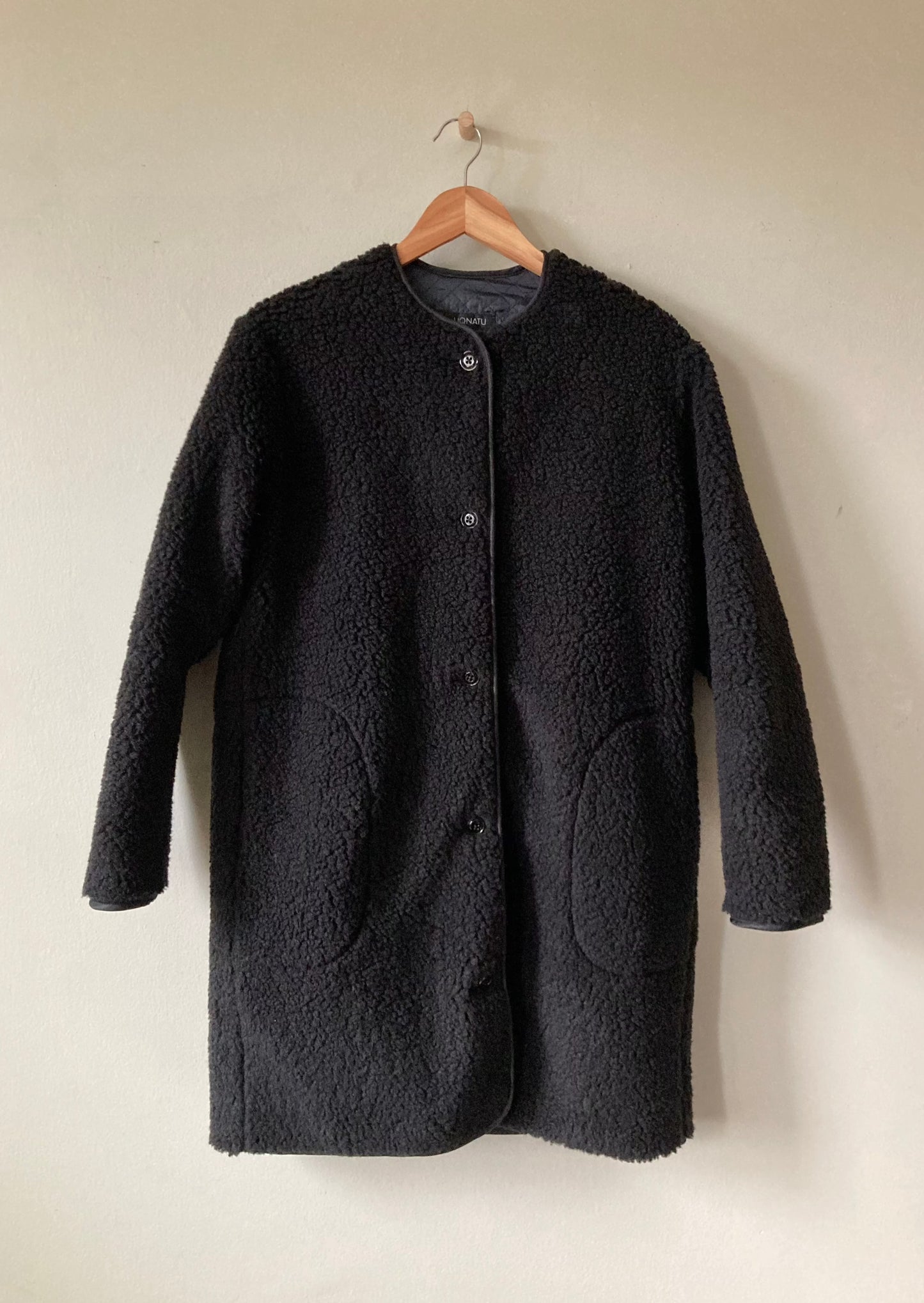 Black Sherpa Liner Coat, Hanging