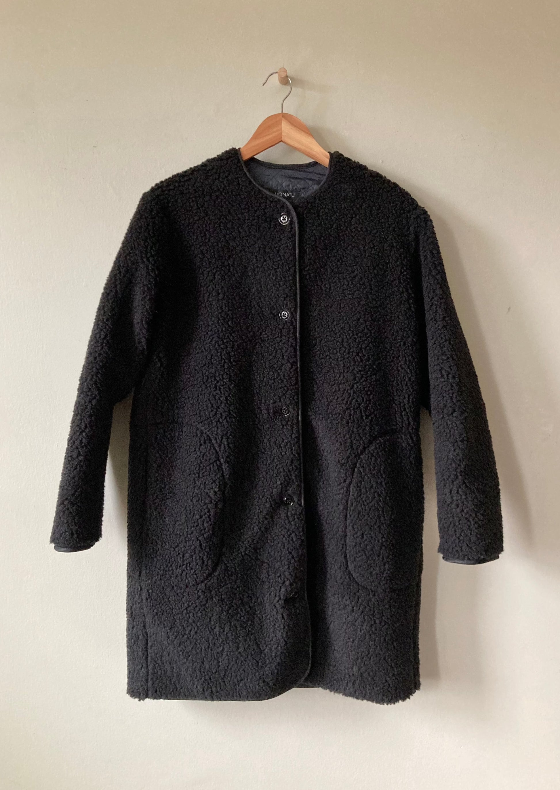 Black Sherpa Liner Coat, Hanging