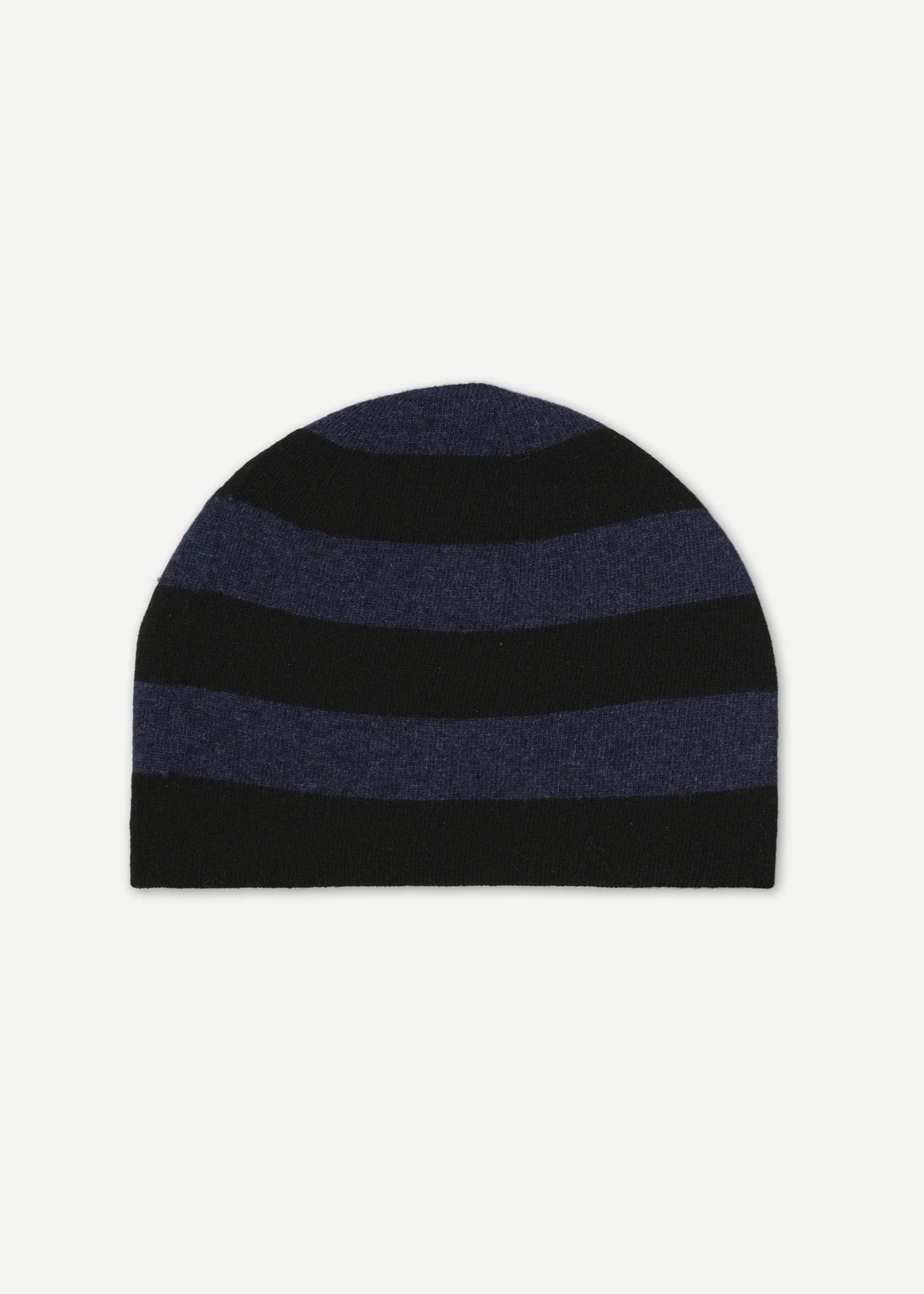 FINE KNIT BOLD STRIPE HAT BLACK & COSMOS