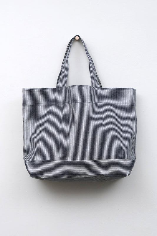Tote Bag Railroad Stripe Denim