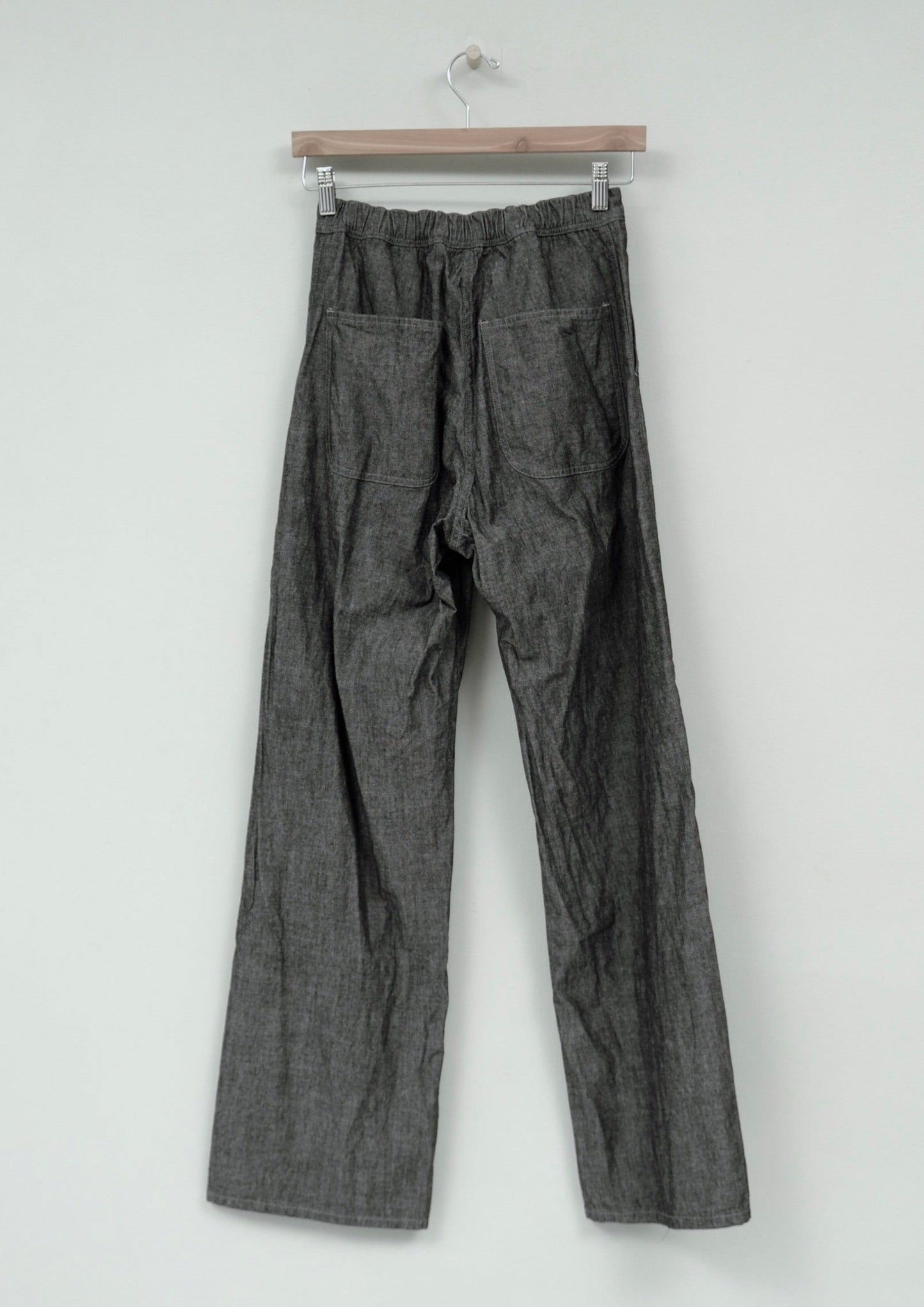 back view black chambray lazy sailor pant