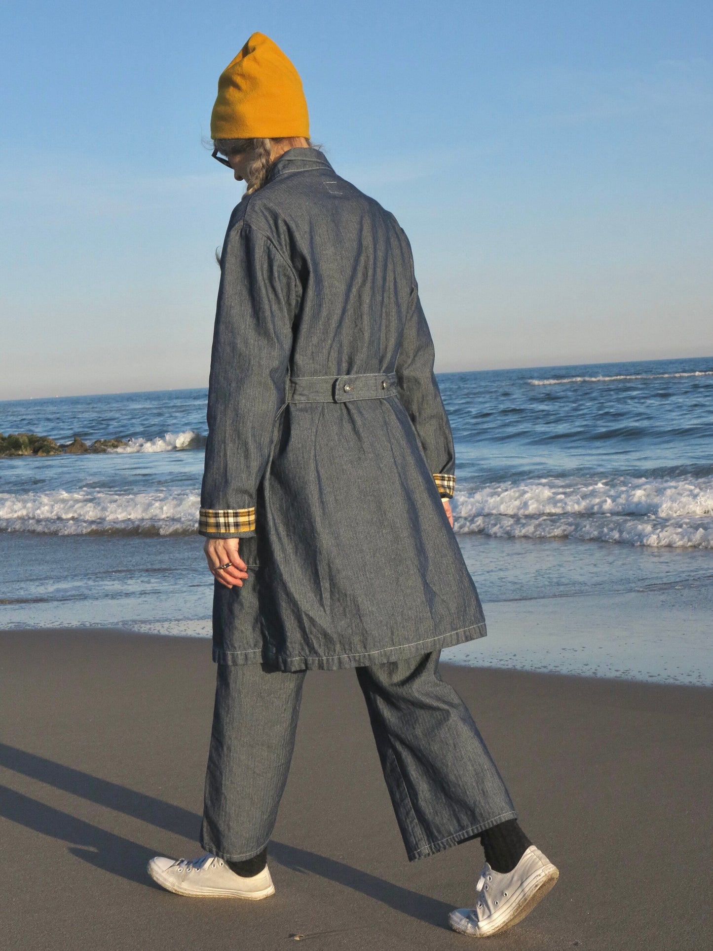 Indigo Herringbone Lab Coat