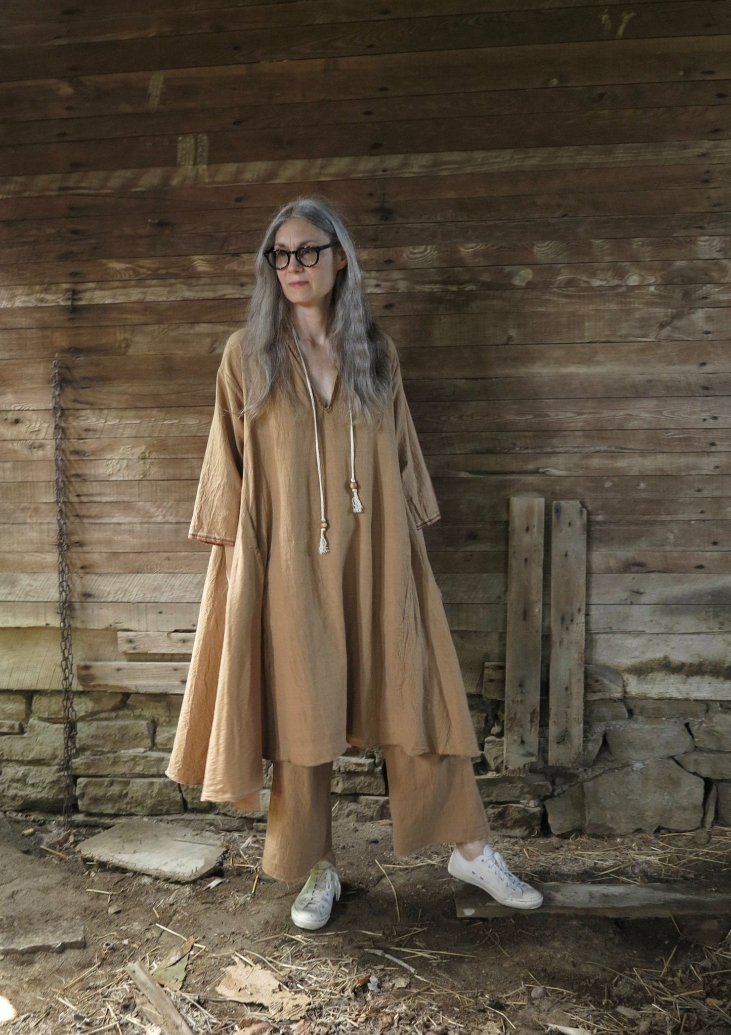 Natural Brown Cotton Dervish Dress