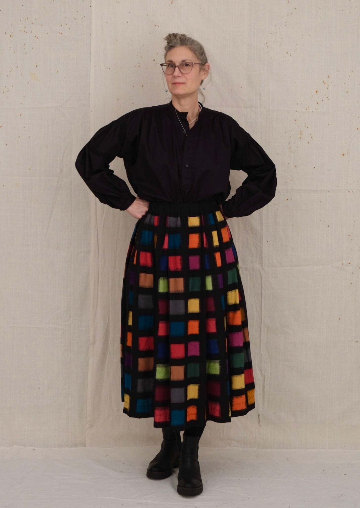 Full Belle Skirt in Multicolored Ikat
