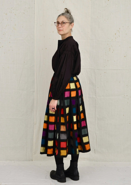 Full Belle Skirt in Multicolored Ikat