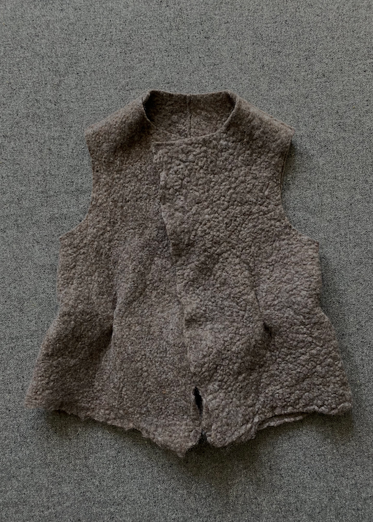 Handmade Felt Gilet Brown Melange